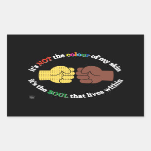 Adesivo Retangular vinheta retangular "END RACISM"