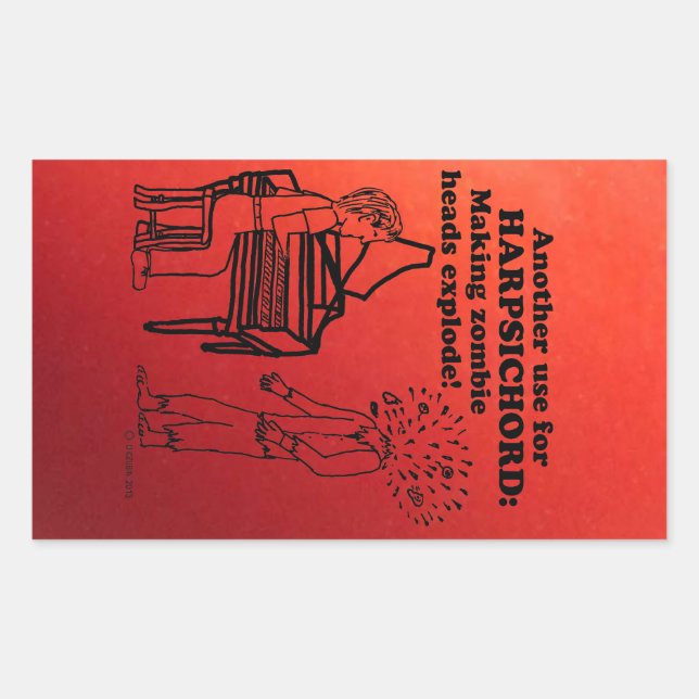 Adesivo Retangular Vinheta Retangular Explosiva Zombie do Haroldo (Frente)