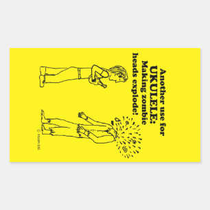 Adesivo Retangular Vinheta Retangular Explosiva Zombie Ukulele