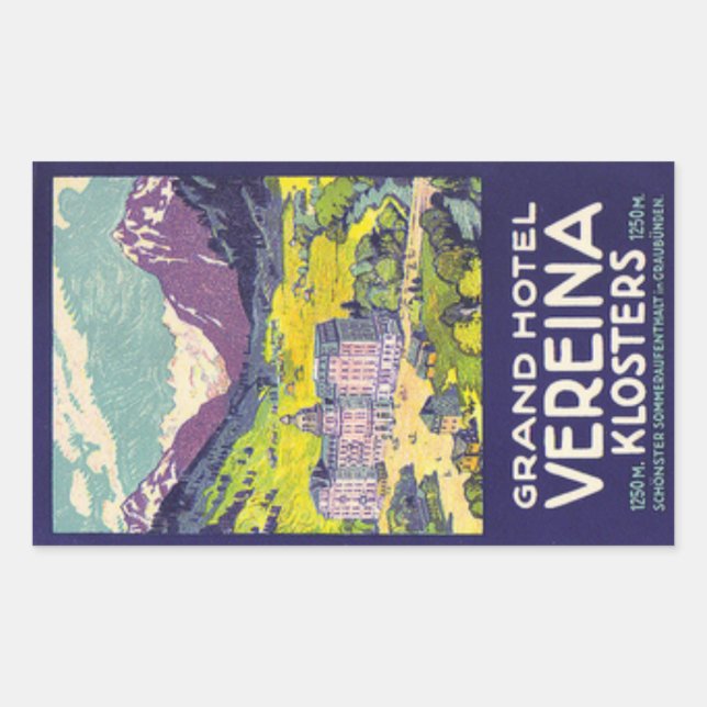 Adesivo Retangular Vinheta retangular Grand Hotel Veriena (Frente)