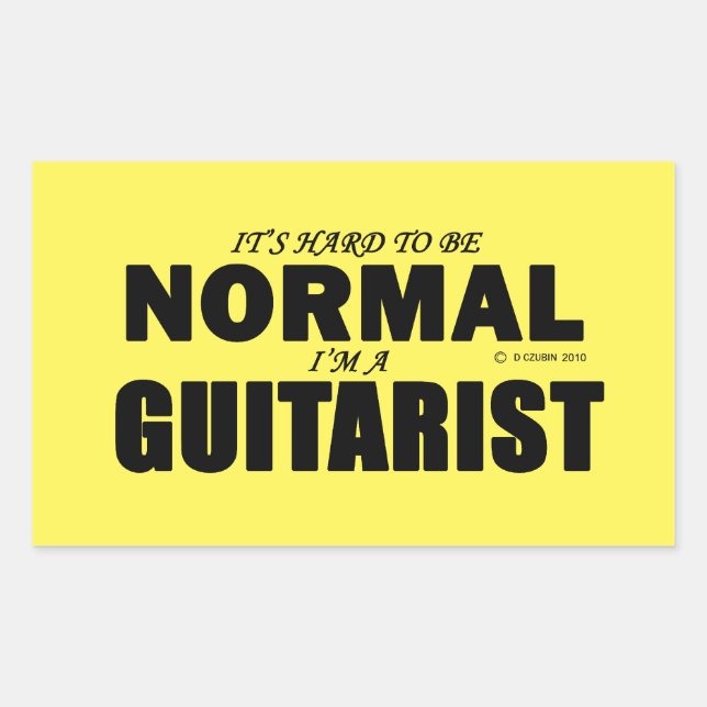 Adesivo Retangular Vinheta Retangular Guitarista Normal (Frente)
