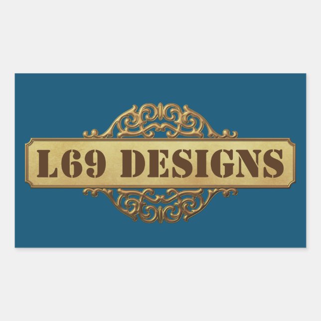 Adesivo Retangular vinheta retangular "Logotipo de design L" (Frente)