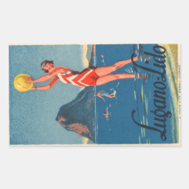 Adesivo Retangular Vinheta retangular Lugano Lido (Frente)