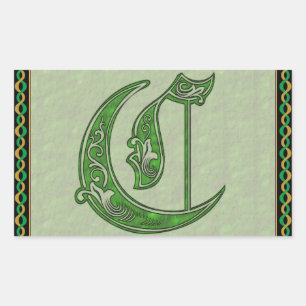 Adesivo Retangular Vinheta Retângulo C - Letra