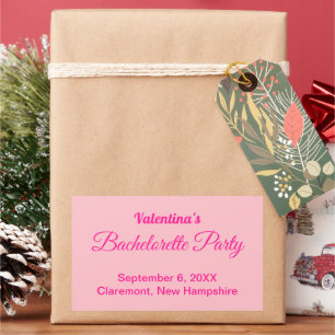 Adesivo Retangular Vinheta Retângulo de Festa de solteira rosa