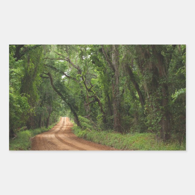 Adesivo Retangular Vinheta Retângulo de Fundo da Estrada do País (Frente)