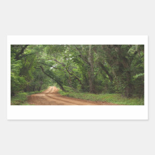 Adesivo Retangular Vinheta Retângulo de Fundo da Estrada do País