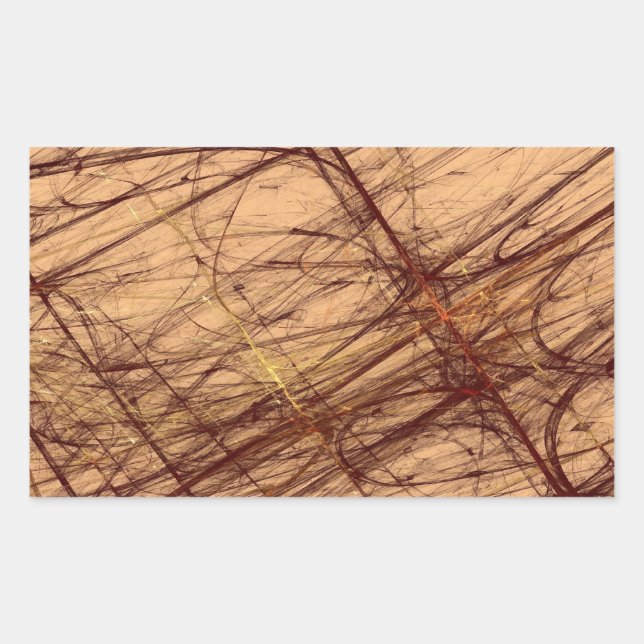 Adesivo Retangular Vinheta Retângulo Fractal Abstrato de Grunge Casta (Frente)