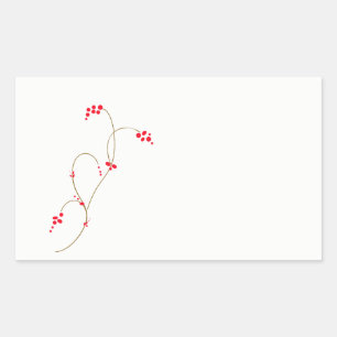 Adesivo Retangular Vinheta Retângulo Vermelho Berry