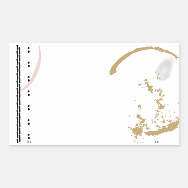 Adesivo Retangular Vinheta Típica Grunge Coffee Stain (Frente)