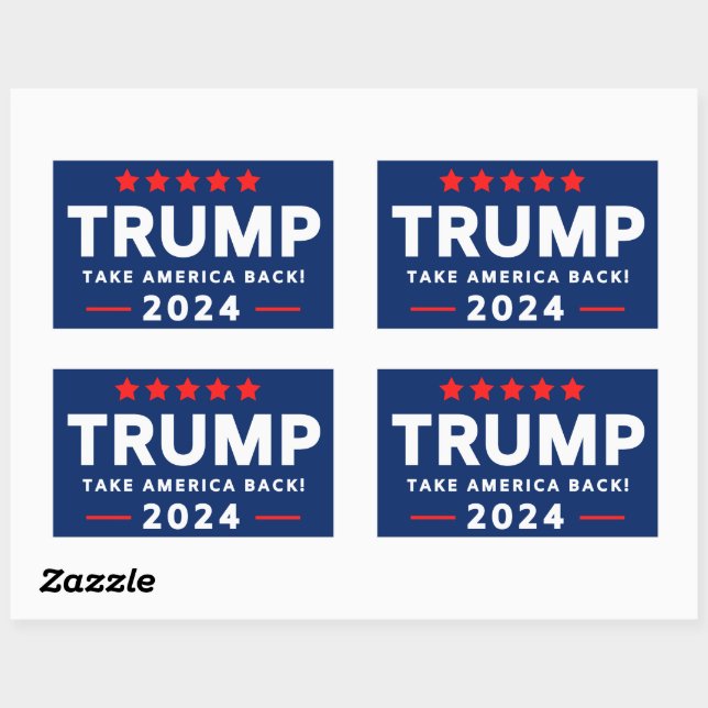 Adesivo Retangular Vinheta Trump 2024 (Folha)