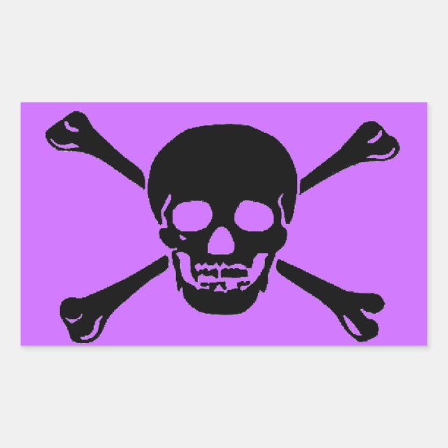 Adesivo Retangular Vinhetas "Caveira e Crossbones" (Frente)