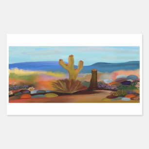 Adesivo Retangular Vinhetas da Tapeçaria do Deserto