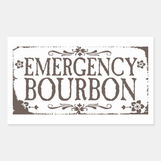 Adesivo Retangular Vinhetas de bebidas de emergência - Bourbon (Frente)