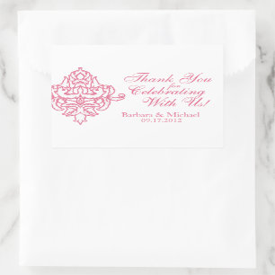 Adesivo Retangular Vinhetas De Casamento De Retângulo Com Damáscaras 