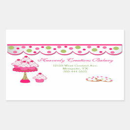 Adesivo Retangular Vinhetas de Cupcake doce