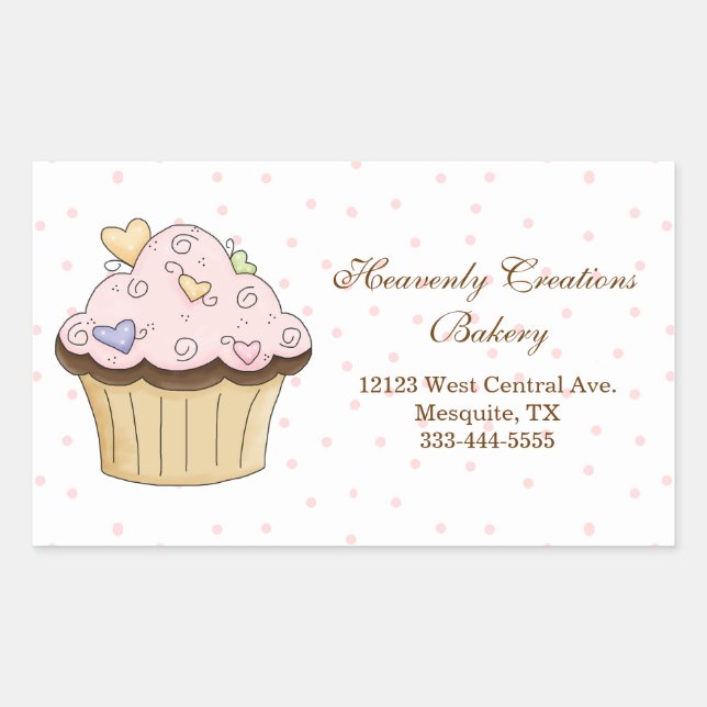 Adesivo Retangular Vinhetas de Cupcake doce (Frente)
