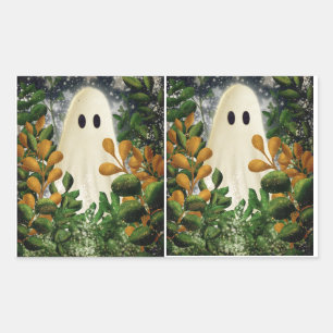Adesivo Retangular Vinhetas de festas de fantasia do Halloween