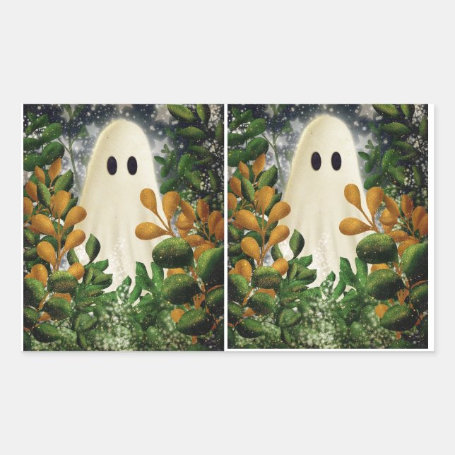 Adesivo Retangular Vinhetas de festas de fantasia do Halloween (Frente)