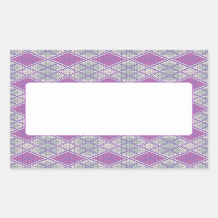 Adesivo Retangular Vinhetas de materiais retangulares do KNIT ARGYLE 
