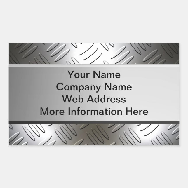 Adesivo Retangular Vinhetas de metal de diamante (Frente)