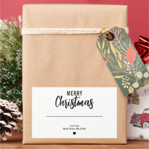 Adesivo Retangular Vinhetas de Natal Feliz Rótulos Festivos de Féri