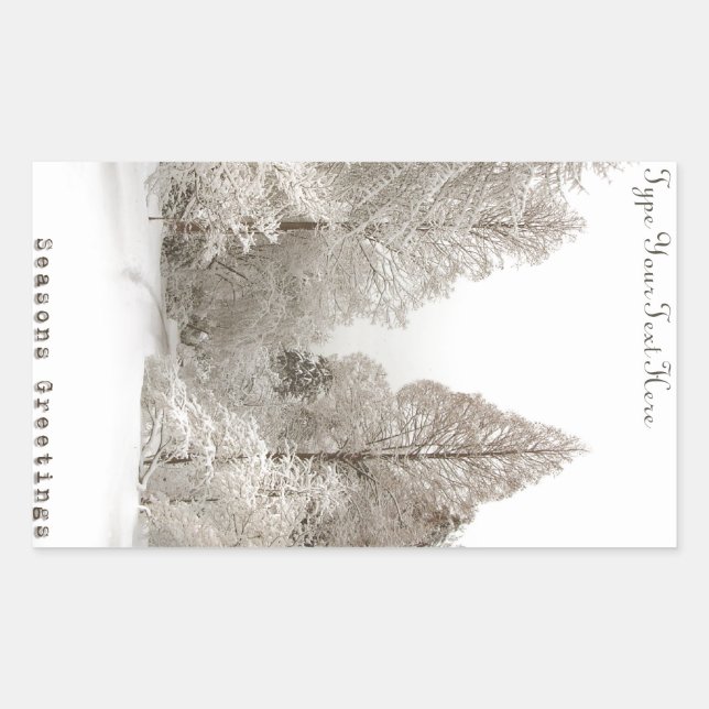 Adesivo Retangular Vinhetas de Natal Personalizadas (Frente)