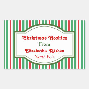 Adesivo Retangular Vinhetas de Natal Vermelhas e Verdes