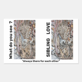 Adesivo Retangular Vinhetas de Retângulo de Amor Irmão