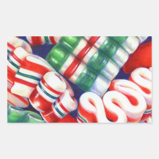 Adesivo Retangular Vinhetas de retângulo de fita (Frente)