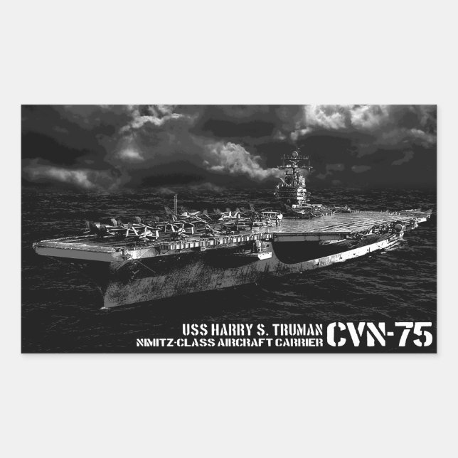 Adesivo Retangular Vinhetas de retângulo Harry S. Truman CVN- 75 (Frente)