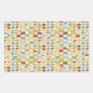 Adesivo Retangular Vinhetas de retângulo MOSAIC QUILT