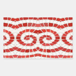 Adesivo Retangular Vinhetas de retângulo MOSAIC VERMELHO