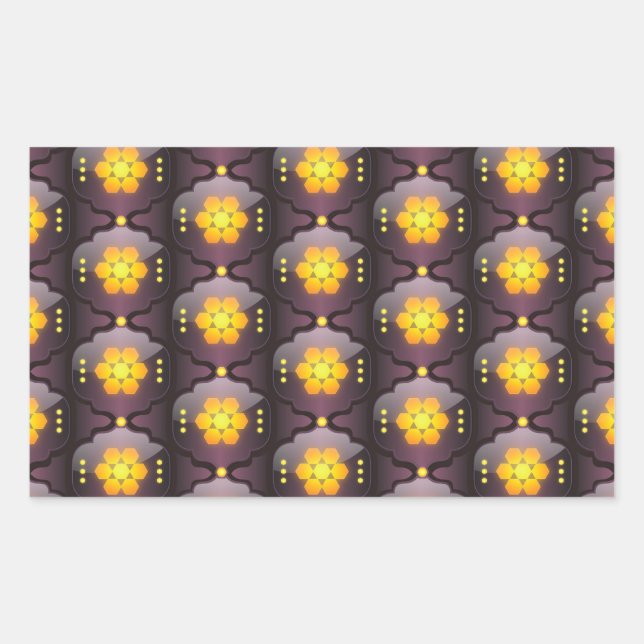 Adesivo Retangular vinhetas geométricas em estilo marroquino (Frente)