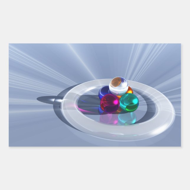 Adesivo Retangular Vinhetas Luminosas Curvas (Frente)