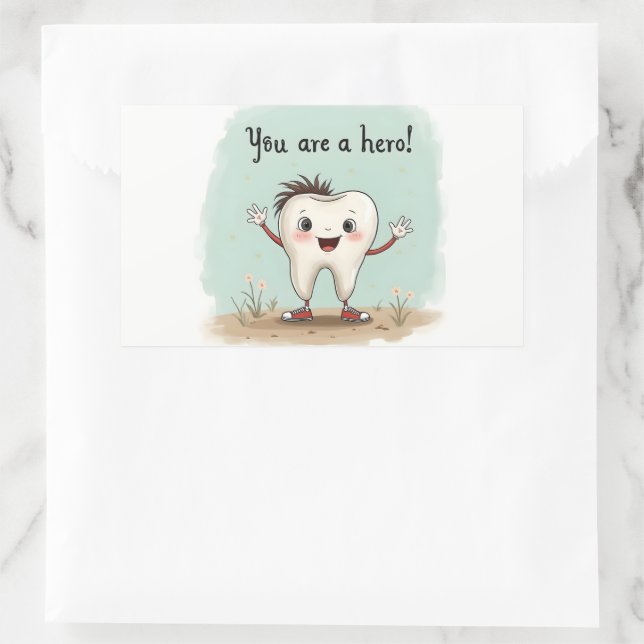 Adesivo Retangular Vinhetas para pequenos dentistas (Bolsa)