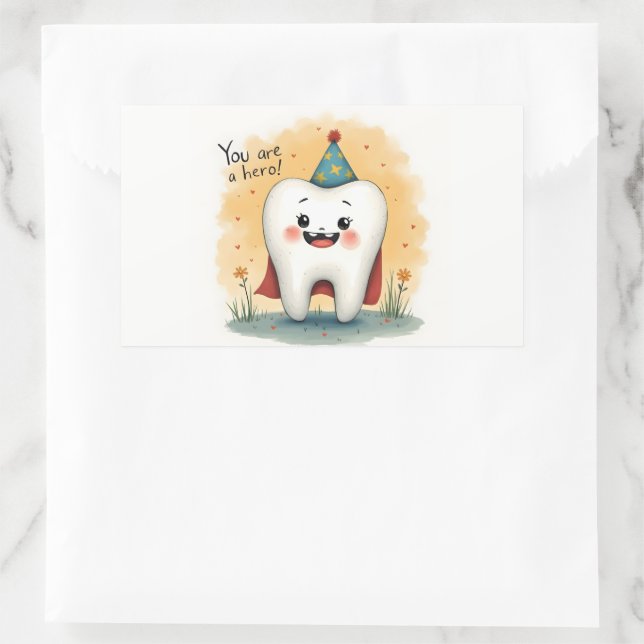 Adesivo Retangular Vinhetas para pequenos dentistas (Bolsa)