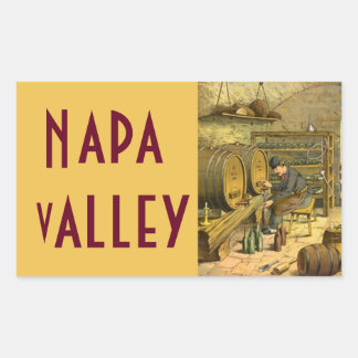 Adesivo Retangular Vinho de Viagem do Vale do Napa Vinho-Bagagem