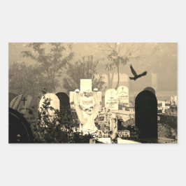 ADESIVO RETANGULAR VINHOS DE RETÂNGULO DE GRAVEYARD