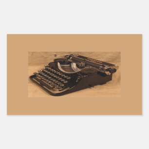 Adesivo Retangular Vintage, 1937, Stickers Underwood Typeworks