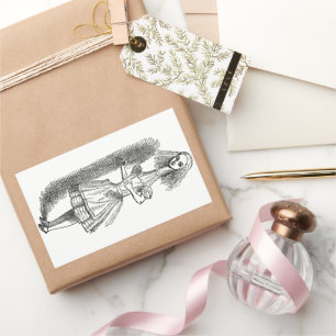 Adesivo Retangular Vintage Alice Adventures in Wonderland por Tenniel