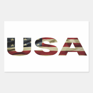 Adesivo Retangular Vintage American Flag