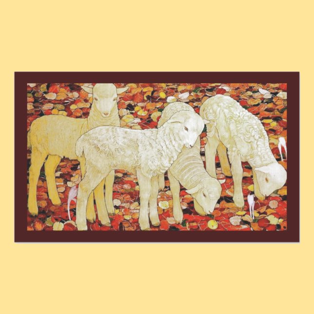 Adesivo Retangular Vintage Animais Lindos Páscoa (Criador carregado)