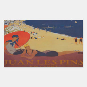 Adesivo Retangular Vintage Anúncio de Viagem francês