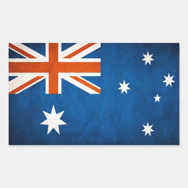 Adesivo Retangular Vintage AUSTRALIA FLAG Sticker (Frente)