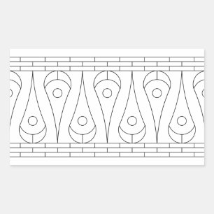 Adesivo Retangular Vintage Black Border Graphic.
