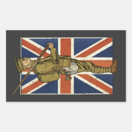 Adesivo Retangular Vintage British Flag Soldier