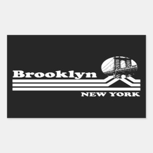 Adesivo Retangular Vintage Brooklyn Nova York