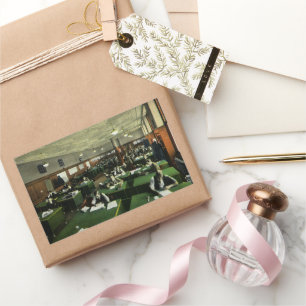 Adesivo Retangular Vintage Business, Jornalistas no Escritório de Jor