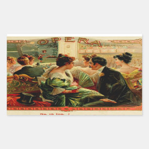 Adesivo Retangular Vintage Cigar Box Art